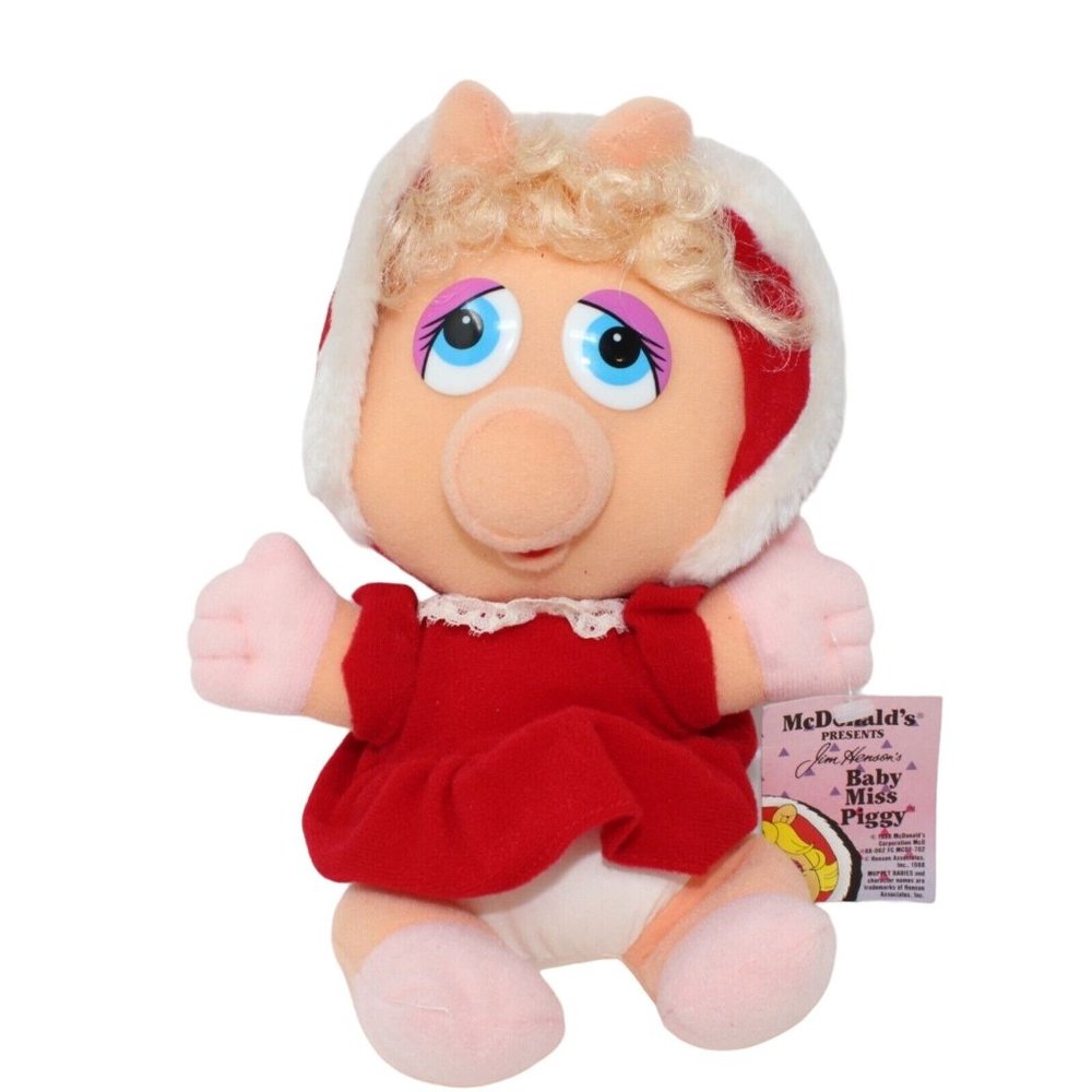 Vintage McDonald's Jim Henson 1987 Baby Miss Piggy Plush Stuffed Animal 9"